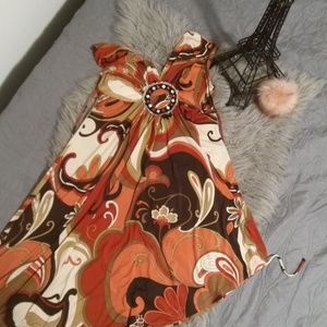 "Orange dress" "Asymmetrical dress"